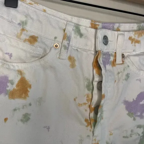 Wild Fable White Tie-Dye Fringe Highest Rise Shorts - Size 2 - Picture 2 of 7